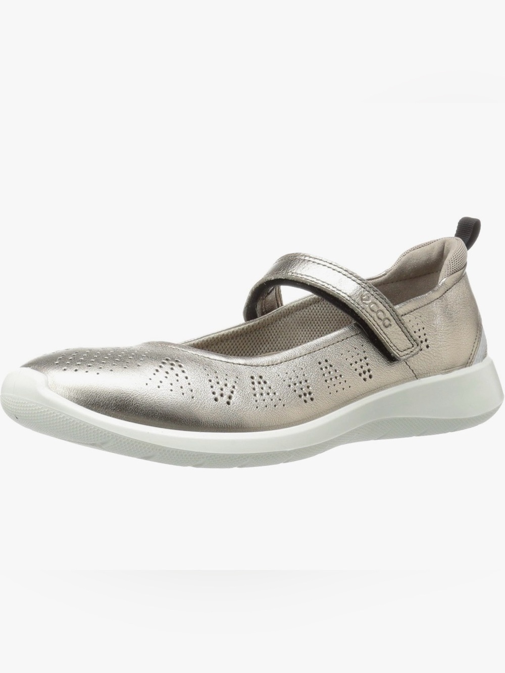 Ecco Metallic Pewter Mary Jane Slip-On Flats - Picture 10 of 10